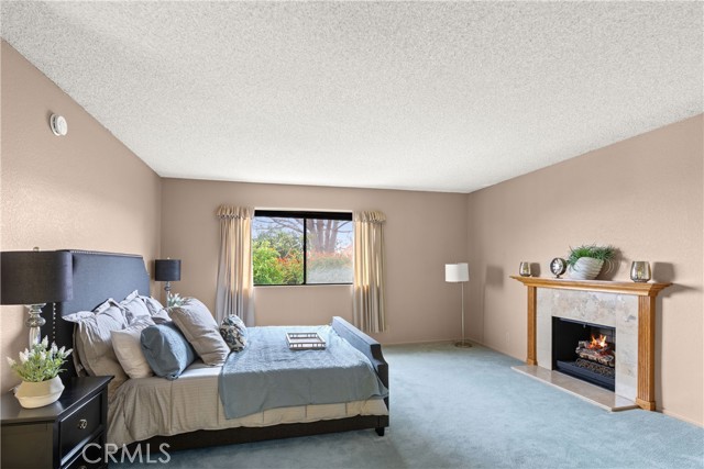 This Master bedroom offers so much.....  an intimate gas fireplace, and more Stunning Views.