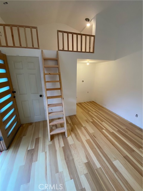 Inside the finished garage / studio