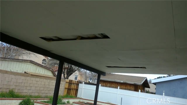 Patio ceiling damage