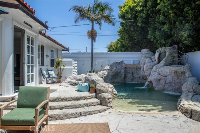 Backyard with pool and jacuzzi