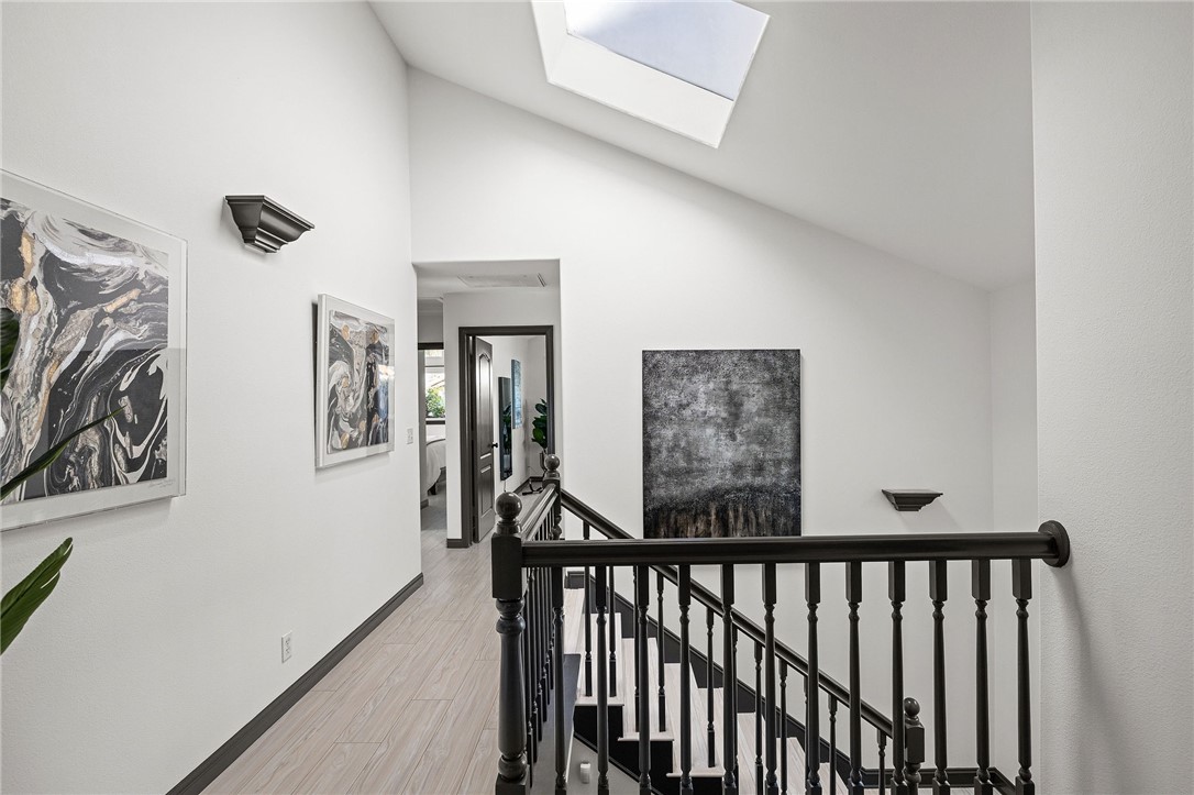 Hallway upstairs with skylight