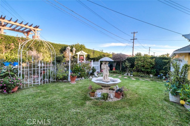 Very private back yard with block wall fencing.