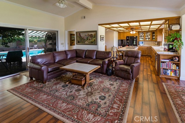 Family Room with Kitchen in background