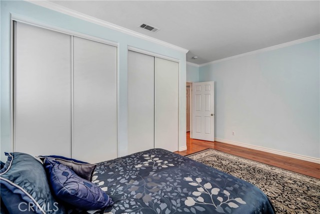 Dual closet in one of upstairs bedrooms