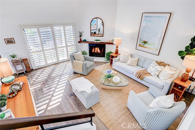 Soaring 2 story ceiling in living room