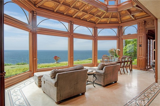 Conservatory View Room with Coffered Ceilings