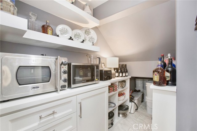 Walk in pantry with appliance garage