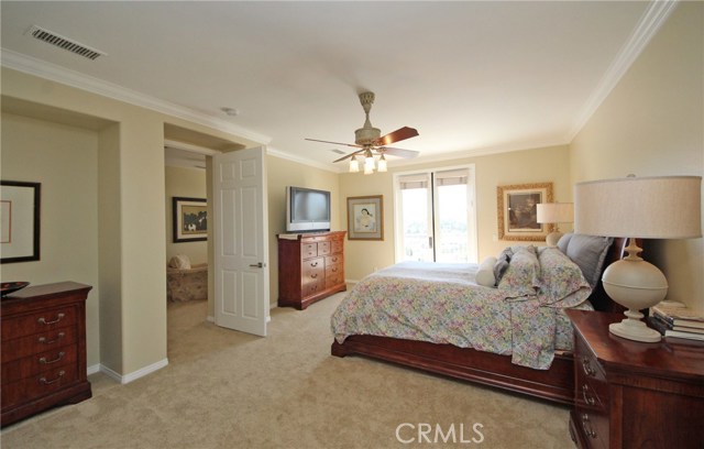 Spacious master suite with a deck