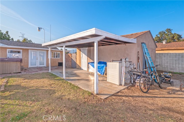 Rear porch off the garage