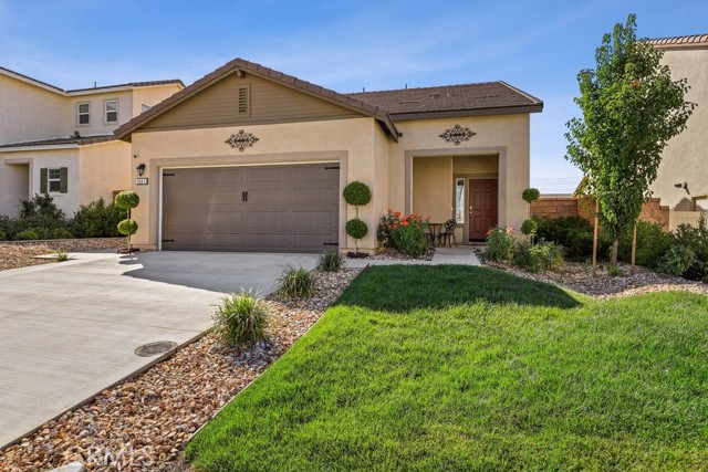 1047 Raven Court Calimesa, California Welcome home!! This beautiful newly built home will not last long. Built in 2019 this 1853sqf three bed three bath home has been meticulously cared for, as you walk in you will find two large bedrooms with full baths. The primary bedroom sits downstairs with and huge walk in closet that will fulfill all your clothing needs. Upstairs you will enjoy the third bedroom with a full bath and just outside of that is a loft that can be easily converted into a 4th bedroom. Outside you can enjoy the best views Calimesa has to offer with a covered patio that has ceiling fans installed . Just seconds away from this amazing home you will find the luxury of having a new shopping center that has everything from a grocery store to a Starbucks. Worried about those hot summer days? don't be this dream home has solar that will keep that AC bill lower then you could imagine.