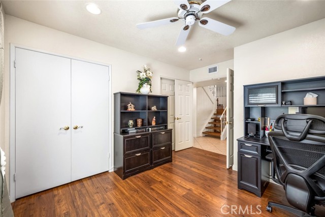 This bedroom includes walk-in closet and direct access to the bathroom.