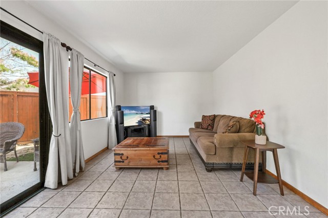 The family room is also spacious with tile floor for easy maintenance.