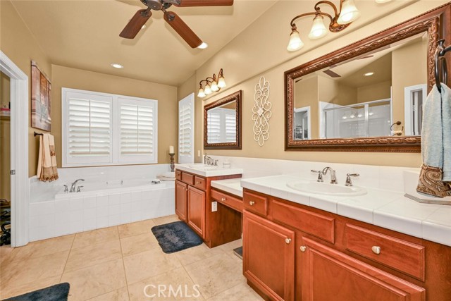 Primary Bathroom with huge soaking tub and walk in shower