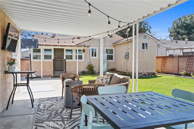 Covered patio wired with outdoor TV