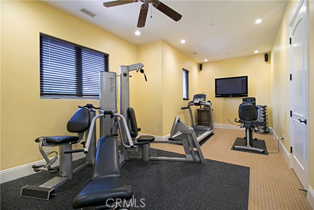 Upstairs bedroom has been converted into a gym, this bedroom is very spacious and accommodates large scale gym equipment and has a bathroom ensuite.
