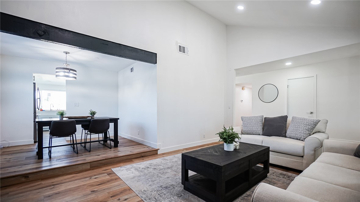 Formal living room and dining area.