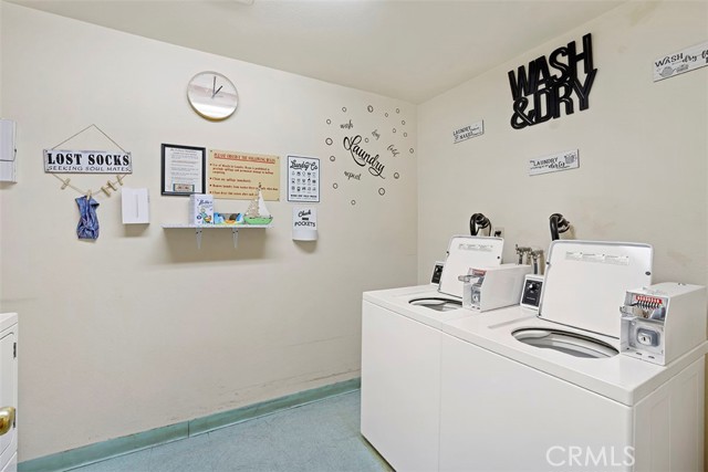Shared laundry facility. Shared laundry facility.