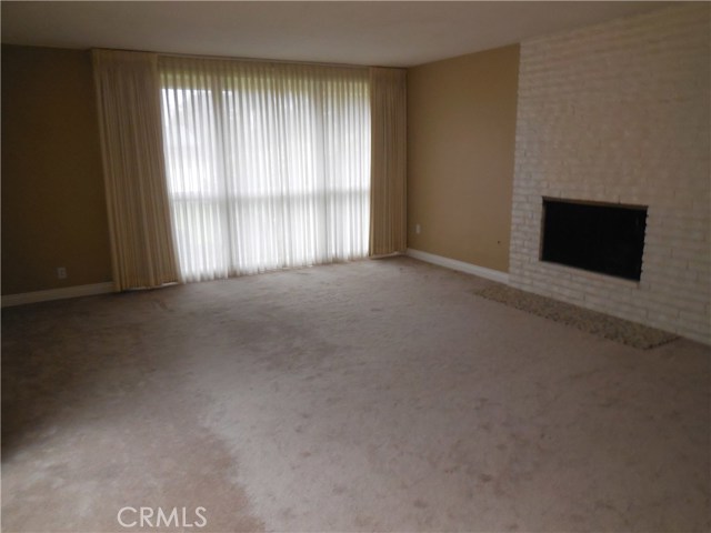 Living room with fireplace.