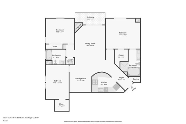 Detail Gallery Image 41 of 41 For 14343 Burbank Bld #301,  Sherman Oaks,  CA 91401 - 3 Beds | 2 Baths