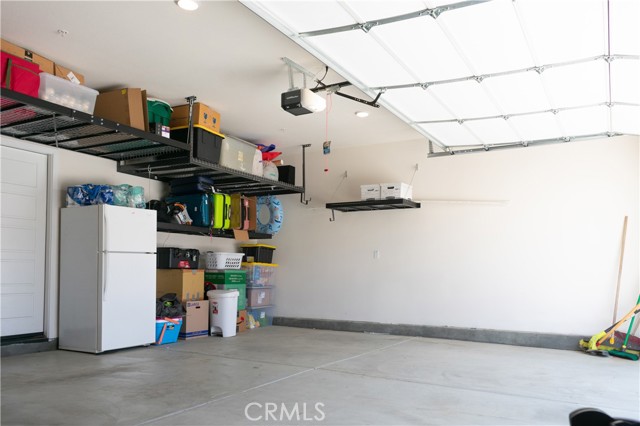 garage with hanging storage