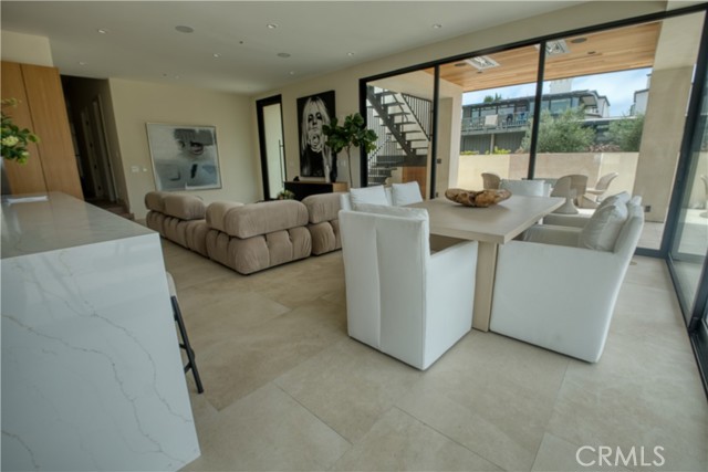 living Room toward Catlina roof top deck stairs