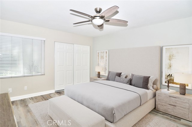 Staged master bedroom