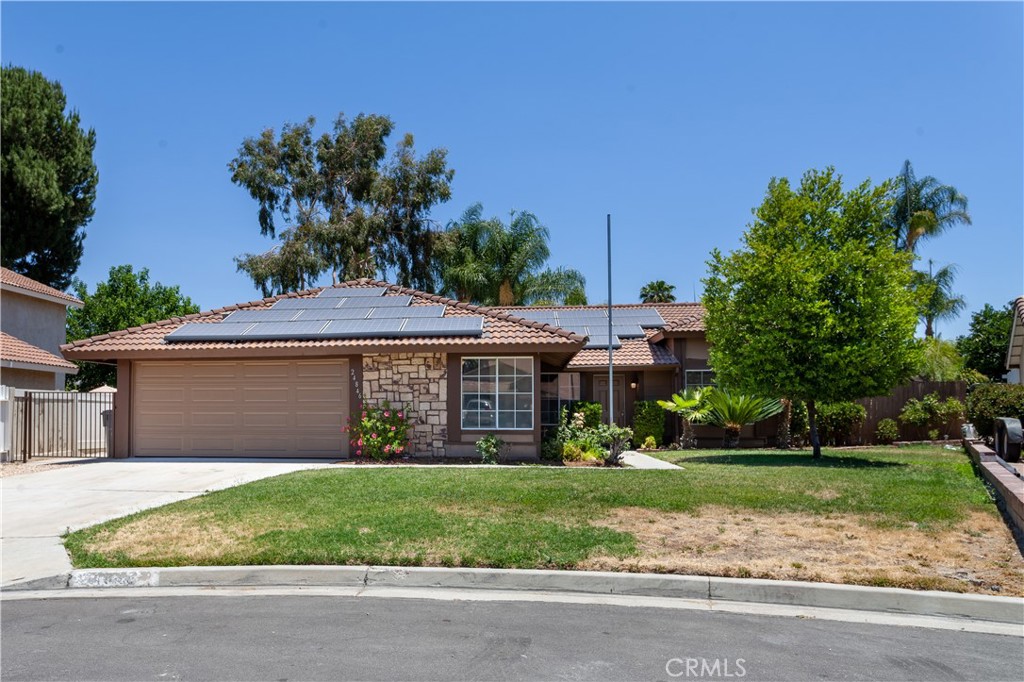 24846 Reims Court Hemet, California Beautiful 3 bedroom 2 bathroom home on a cul de sac. Newly renovated interior with a fresh coat of paint and new flooring throughout the whole house. The kitchen was updated and includes stainless steel appliances and recessed lighting. Enjoy the open floor plan of the common areas and the private wing of the house where the bedrooms are located. The backyard is perfect for entertaining with the large patio area with a pool and spa to cool down during the summer heat. The home also includes solar that is paid off.