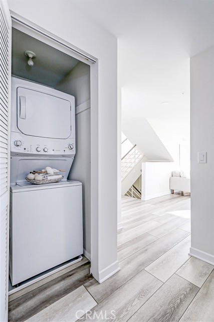 This laundry area is located on the second level.