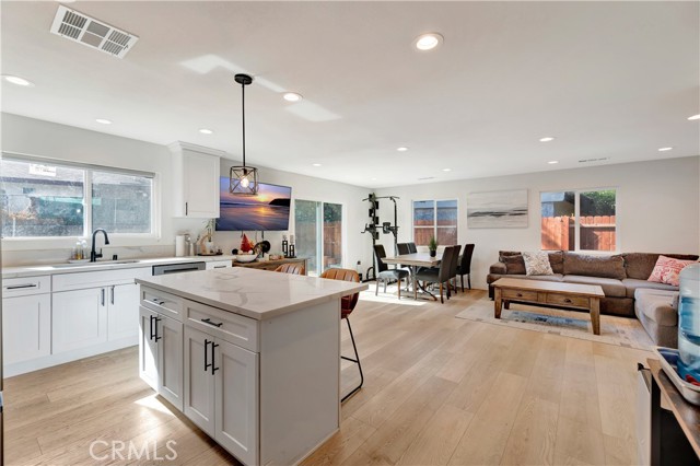 ADU open concept living area with quartz counters