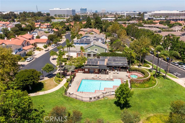 aerial view of nearby pool & spa