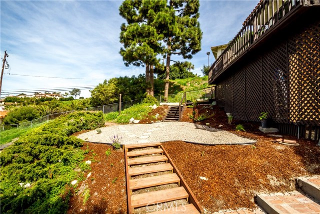 One of the many beautiful spots in this newly landscaped backyard