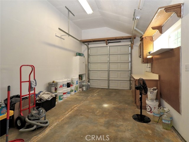 Garage + Work Table & Storage Cabinets