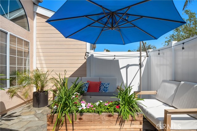 East-facing patio is typically light in the morning & cool in the late afternoon/evening.