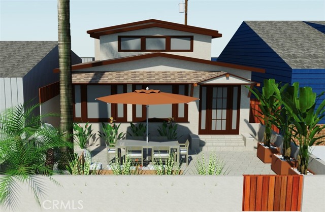 Rendering of the front of the home from walkstreet