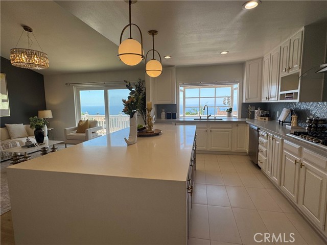 large kitchen adjacent to family room