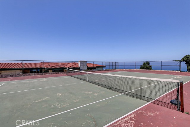 Game, set, match with an ocean backdrop