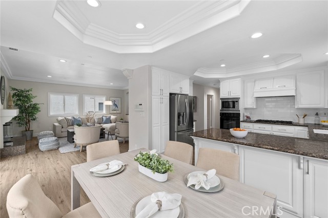 Dining room to living room and kitchen view