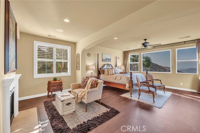 Primary room with sitting area and fireplace