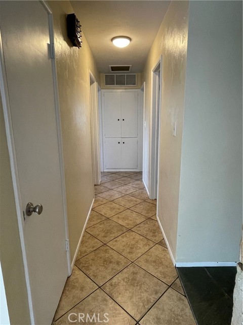 bedroom and bathroom hallway