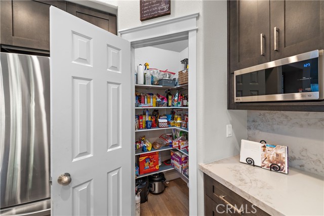 The walk-in kitchen pantry.