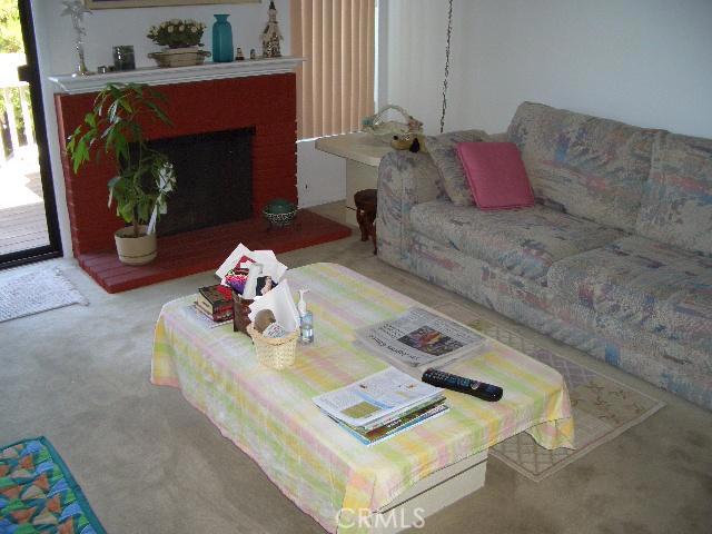 Living room and fireplace