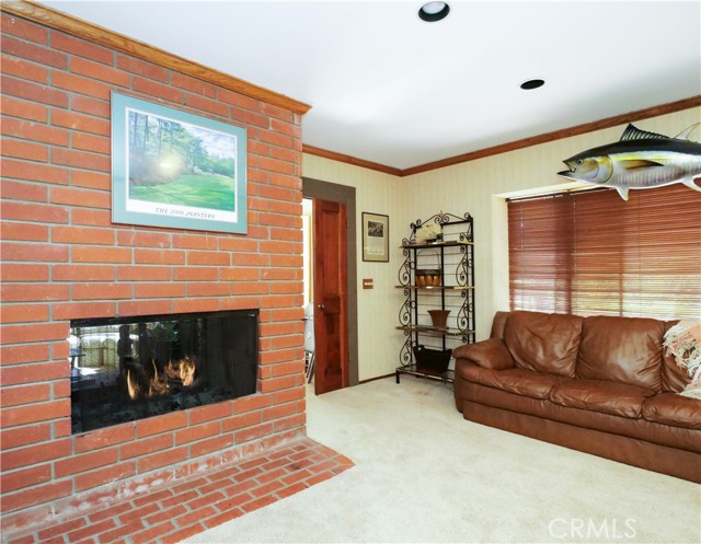 Downstairs Family Room with fireplace