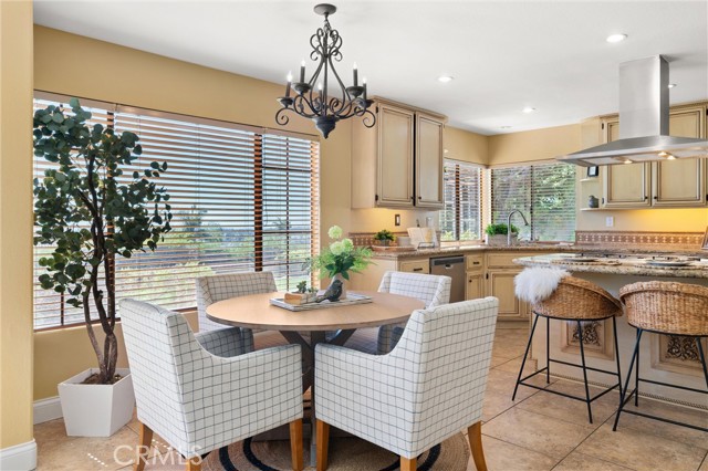 Enjoy beautiful views from the kitchen dining area