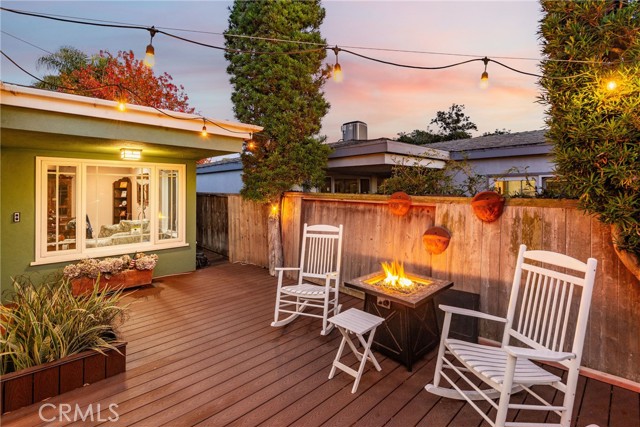 Entryway and side outdoor seating area