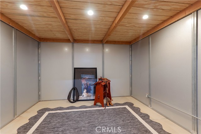 The tack room is ready to support both everyday functionality and elevated equestrian living. There is ample space for saddles, tack equipment and organized storage. It is ready to be customized to suit the needs of the most discerning rider or trainer.