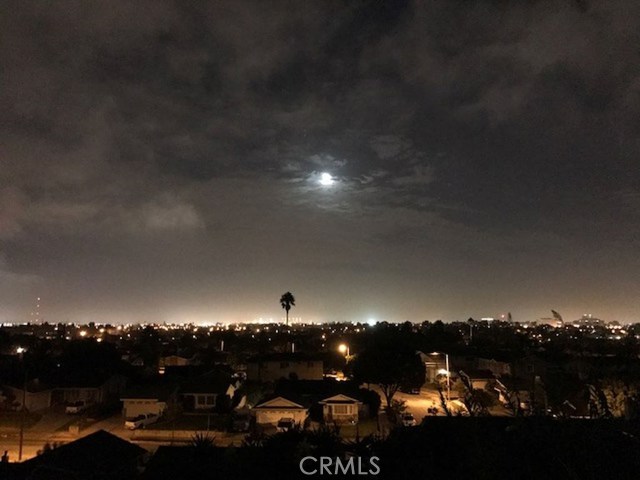 Evening city view from patio
