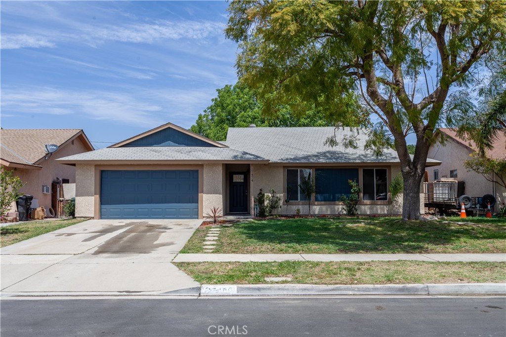 17474 Seville Court Fontana, California Welcome to this beautiful 3 bedrooms 2 bathroom home located on a quiet culdesac street. This home features many upgrades, including new flooring throughout the house, new paint on the exterior and interior, and an updated kitchen and bathrooms. Enjoy the open floor plan between the kitchen, dining, and family room perfect for entertaining with large sliding glass doors to the backyard. The bedrooms and bathrooms are located on the east wing of the house with new granite countertops ad vanities. The large master bedroom has great natural light with plenty of storage with his and her closets. The large open backyard has mature trees and vegetation perfect for BBQs. You will not want to miss out on this gem.