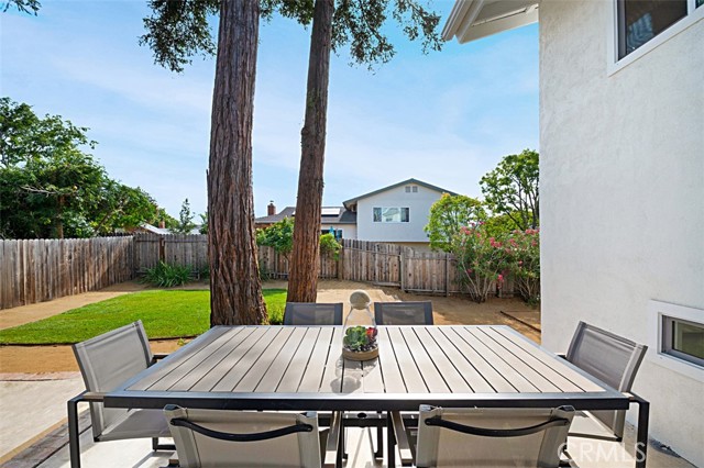 The back patio and yard.