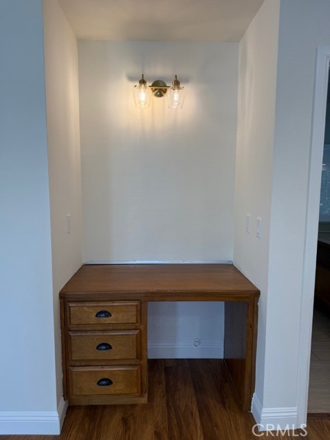 Built-in desk in primary bedroom