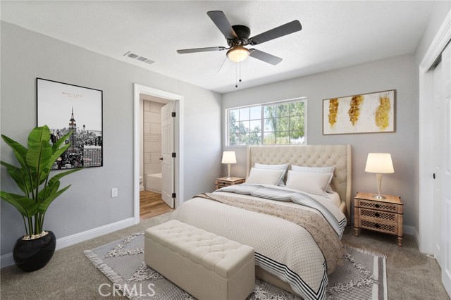 master bedroom, virtually staged